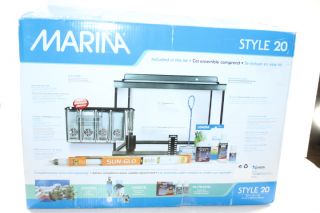 functional marina style 20 deluxe glass aquarium kit 20 gallons