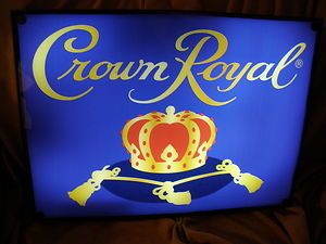 Crown Royal Liquor with Crown on The Blue Pillow Neon Light Box Sign