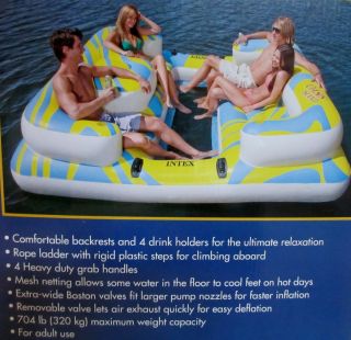 Intex Oasis Paradise Island Inflatable Raft Water Lounge Lake River