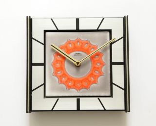 60s DIEHL JUNGHANS Lic Ato German wall desk Clock Fat Lava modernist
