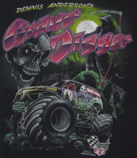 Dennis Andersons Grave Digger Monster Truck Mens T Shirt XL Black US