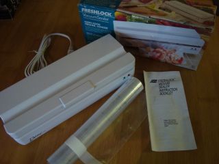 Deni Freshlock Vacuum Sealer 1631 Plus Roll of Bags Box and Manuals