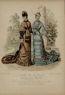 1878 Color Fashion Page Ad French Fashion Styles Revue de La Mode