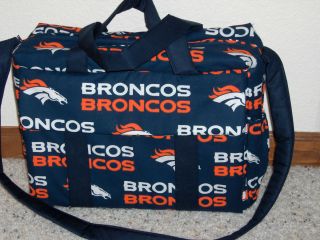 Denver Broncos Handmade Emijane Diaper Bag w Changing Pad