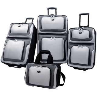US Traveler New Yorker 4 Piece Luggage Set Expandable   Charcoal