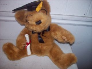 cute dan dee plush graduation bear black gold
