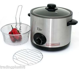 Multifunction cooker for rice, stews, slow cook and deep fryer.