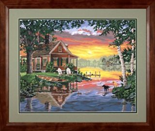 Paint by Number Kit Sunset Cabin Paintworks 20x 14