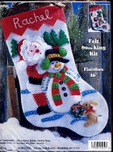Christmas Felt Stocking Kit Santa Making Snowman Bunny