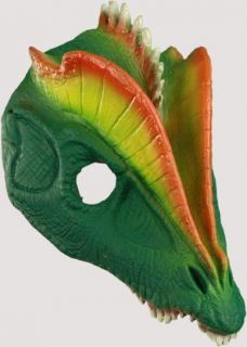 Adult Latex Dilophosaurus Dinosaur Half Mask Halloween Costume