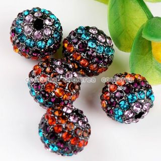 14 Color 5pc Crystal Rhinestone Loose Disco Ball Beads for Macrame