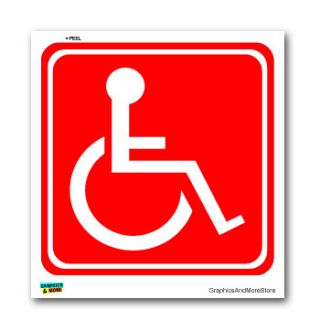 Disabled Wheelchair Symbol Red Handicapped Window Bumper Sticker