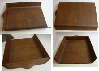  teak plywood bent bentwood wood desk accesory accessories tray trays