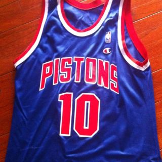 Vintage Detroit Pistons Bad Boy Dennis Rodman Champion Jersey Sz 44