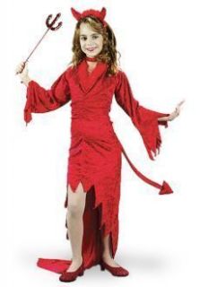  Friendly Devil Long Velvet Red Dress Halloween Costume Girls