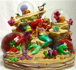 Disney Under The Sea Snowglobe 4 Globes Music 20 Characters Detailoes