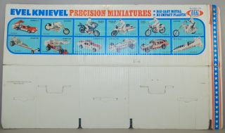 Evel Knievel 1977 Ideal Die Cast Set of 12 STORE DISPLAY Card