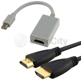 Mini DisplayPort to HDMI Female Adapter 6ft HDMI Cable for MacBook Pro