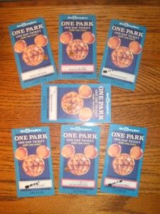 Vintage Walt Disney World One Day Ticket Pass Florida 1991 Florida