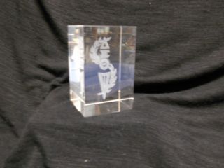 Delta Sigma Theta Etched Crystal Cube Collectable New In Box