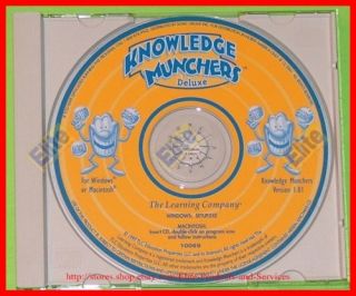Knowledge Munchers Deluxe Kids Game PC CD ROM
