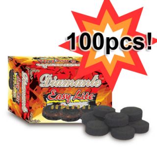 100 Pcs Diamante Hookah Charcoal Easy Lite Shisha Coal