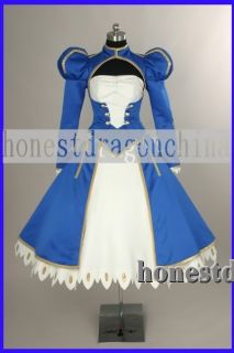 Fate Stay Night Saber Cosplay Costume Blue Dress Custom