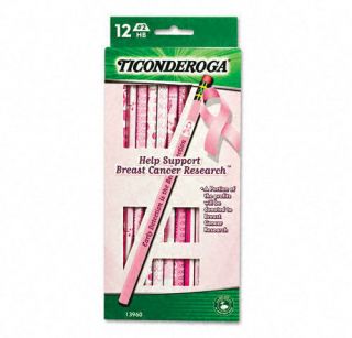 DIXON Pink Ribbon Ticonderoga Imprinted Pencils Package of 12