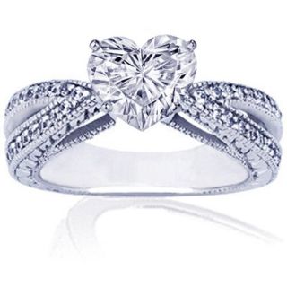  EGL Certified Natural White Heart Diamond Ring Anniversary 18K