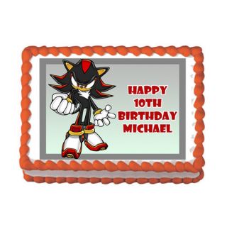 Shadow The Hedgehog 2 Wii DS Game Edible Birthday Party Cake Image