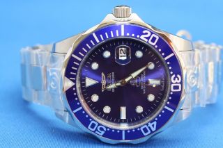 Mens Invicta 3045 Grand Diver Automatic Blue Dial Stainless Steel Pro