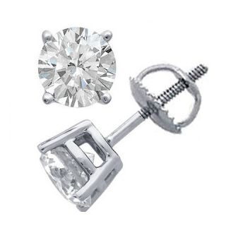 Diamond Stud Earrings D Exceptional White Diamonds 18K White Gold 0