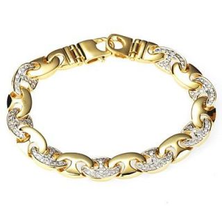 20ct Mens Diamond Handmade Link Bracelet 14K Yellow Gold 53.9g