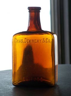 Antique 1883 Chas Dennehy Co Chicago Whiskey Bottle