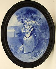 RARE Royal Doulton Blue Children Series Ware Oval Wall Plaque Woman w
