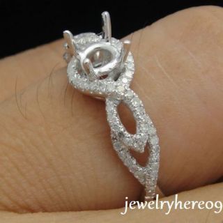 Sterling Silver 925 Natural Diamond Engagement Semi Mount Ring Setting