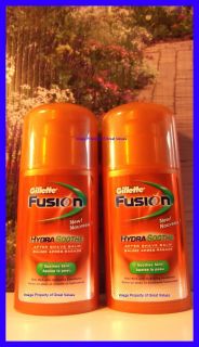 Gillette Fusion Hydra Soothe After Shave Balm Set of 2 3 4oz Aloe Rich