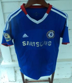 Adidas Didier drogba Chelsea Blue Jersey Soccer Destroyed Size Medium