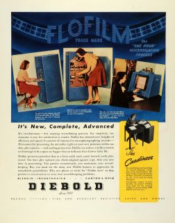 1945 Ad Diebold Canton Record Systems Bookkeeper Office Equipment