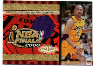 Derek Fisher 2000 Topps Gold Label NBA Finals Game Worn Lakers Jersey