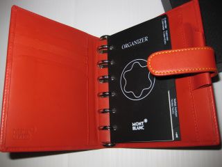 Mont Blanc Diaries Notes Red Leather Small Organizer 9506