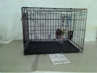 Double Door Folding Metal Dog Crate 36 inches x 24 inches x 27 Inches