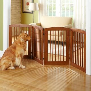 Dog Gate Wood Expandable Freestanding Adjustable Barrier Pet 24 or 36