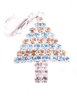 Rhinestone Christmas Tree Pendant Dog Collar Jewelry