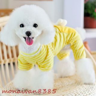  SIZE Stripes Dog Jumpsuit Pajamas Dog Coats Dog Clothes Pet Apparel