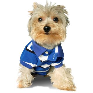 Designer Pet Clothes Cotton Dog Polo Shirt Stylish Stripe Size Small