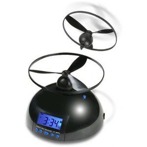  /Rolling Wheel Helicopter Propeller Digital LED Alarm Clock
