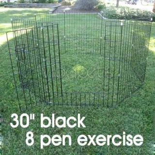  Black Exercise 8 Panels Play Pen Fence Dog Crate Kennel Playpen