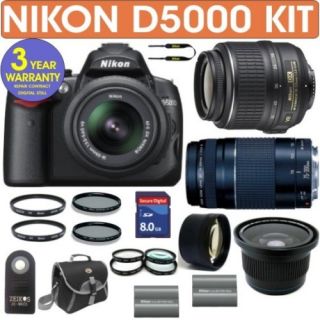 Nikon D5000 Import Digital SLR Camera 8 Lens Camera Bundle