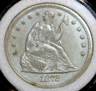 1872 Seated Liberty Dollar in Proof Only 950 Struck